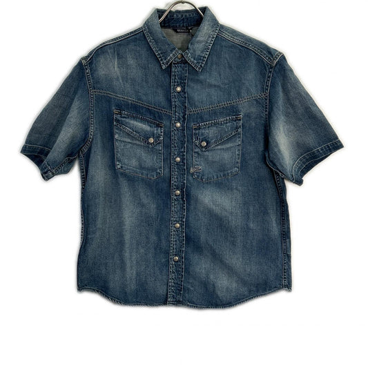 DENHAM Cotton Concho Snap Eastern Shirt Indigo Size S