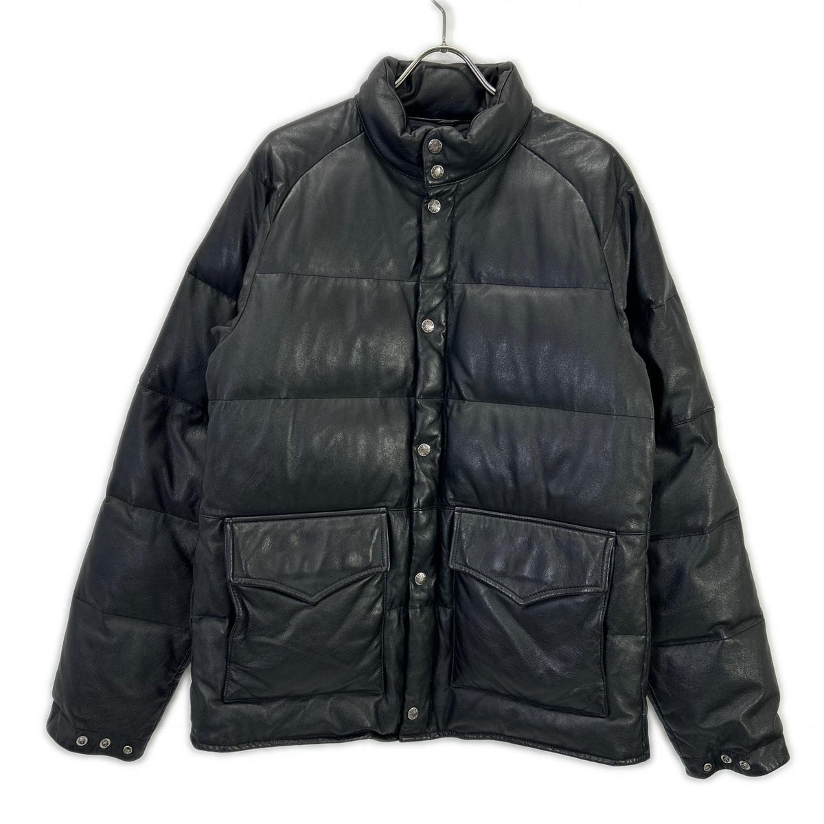 Bape A BATHING APE Cowhide Leather Down Jacket Black Size L
