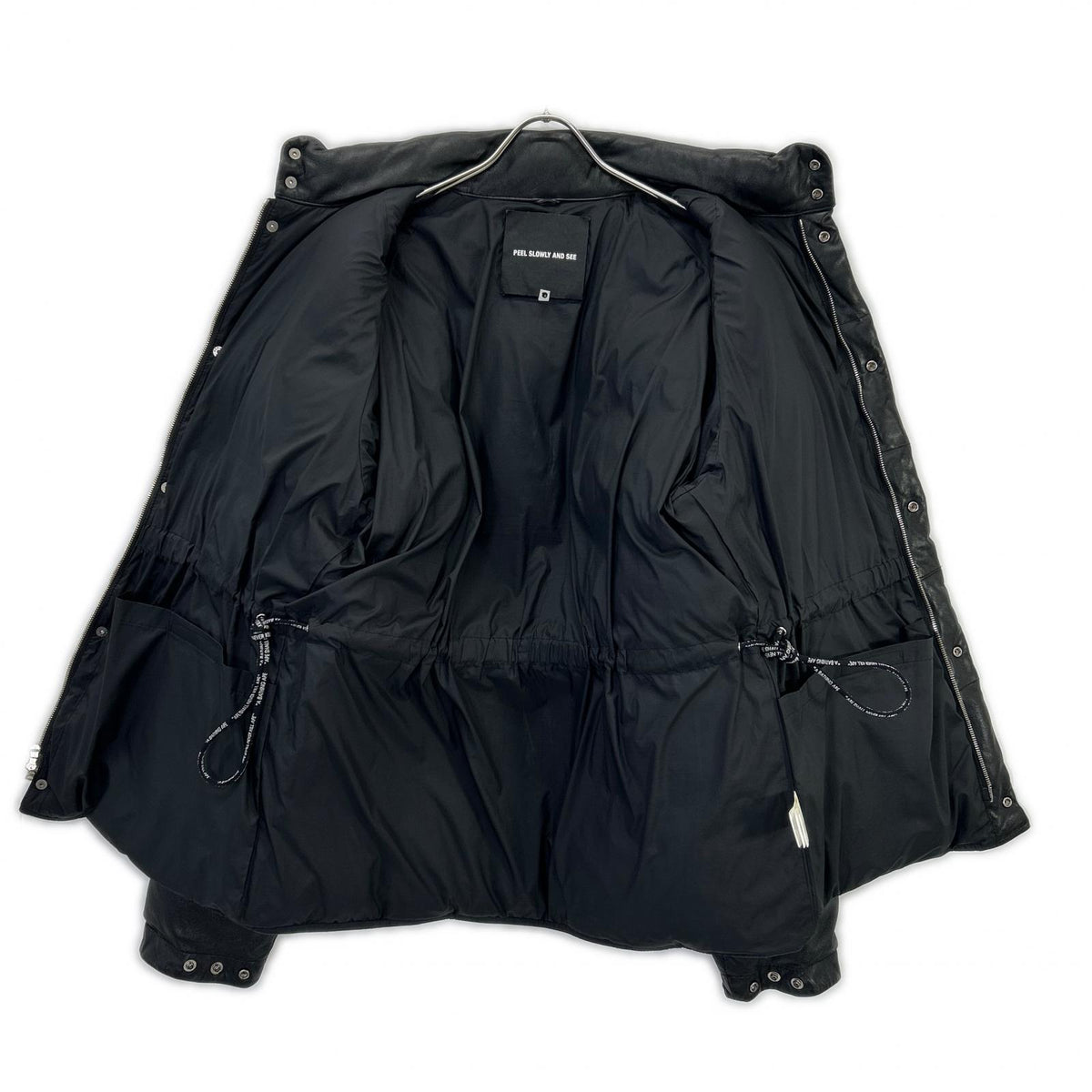 Bape A BATHING APE Cowhide Leather Down Jacket Black Size L