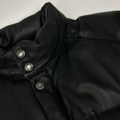 Bape A BATHING APE Cowhide Leather Down Jacket Black Size L