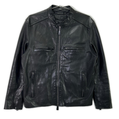 COACH Sheepskin Single Rider Jacket Black Size S