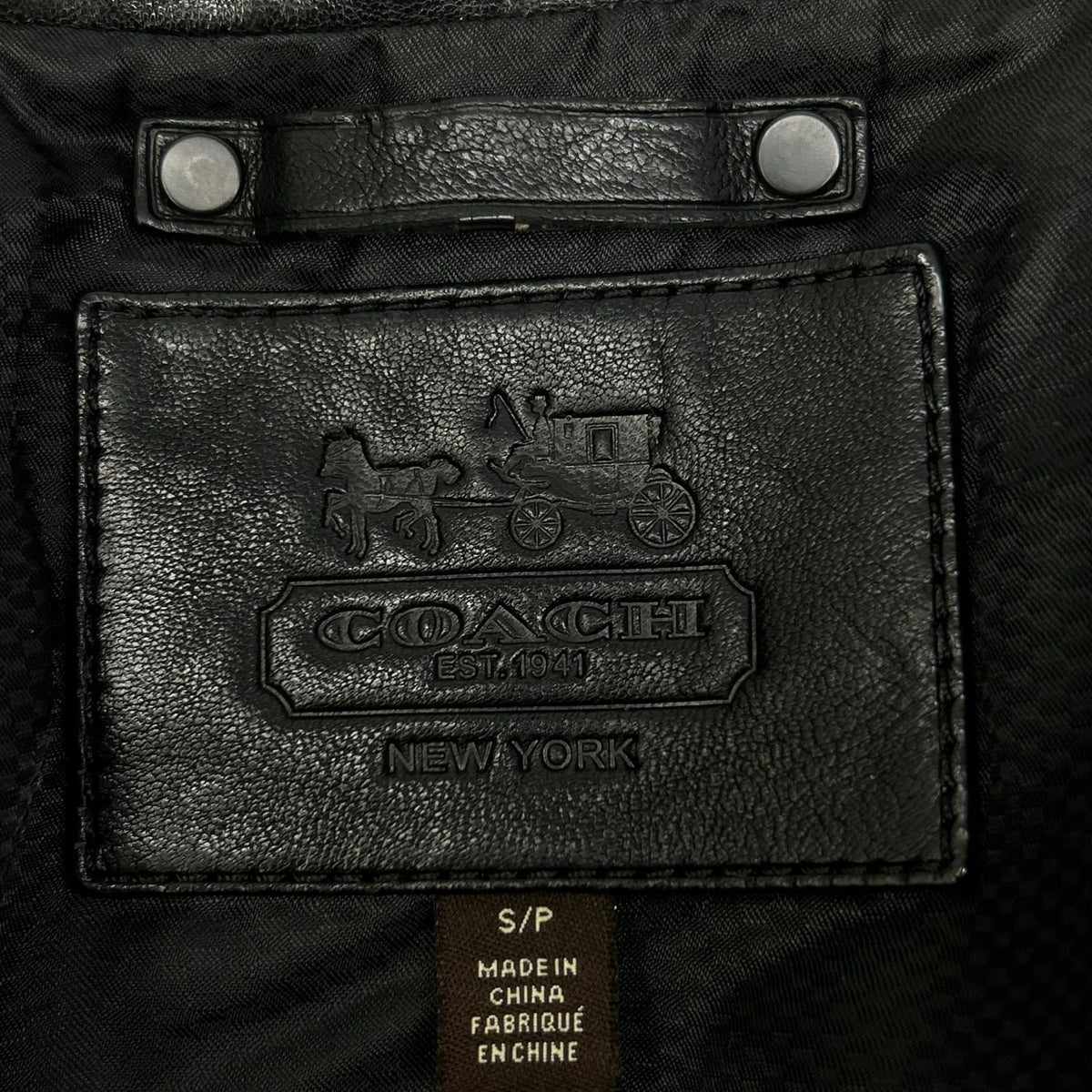 COACH Sheepskin Single Rider Jacket Black Size S