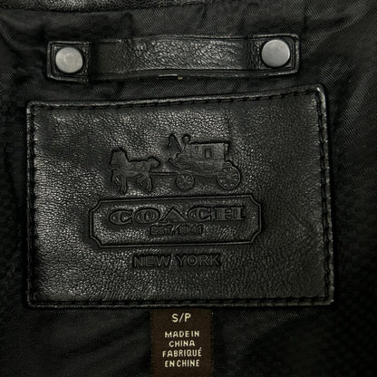 COACH Sheepskin Single Rider Jacket Black Size S