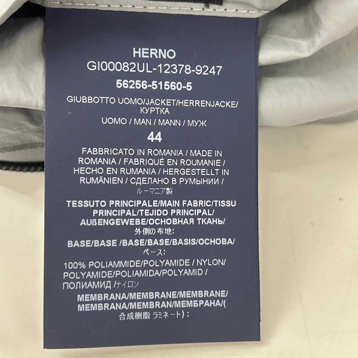 HERNO Laminar Waterproof Hooded Nylon Zip Jacket Size 44