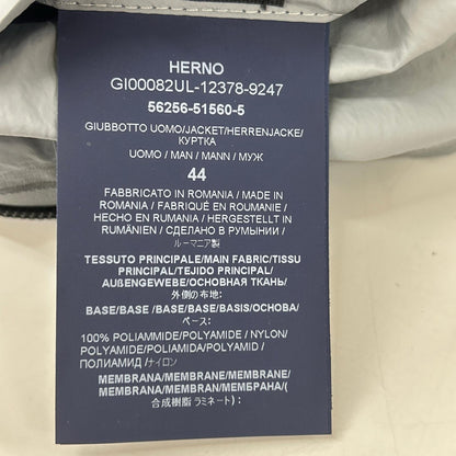 HERNO Laminar Waterproof Hooded Nylon Zip Jacket Size 44
