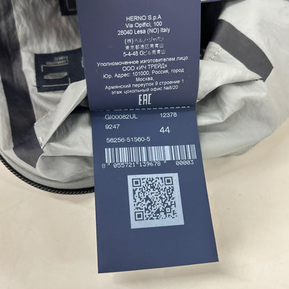HERNO Laminar Waterproof Hooded Nylon Zip Jacket Size 44