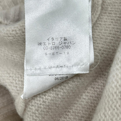 ETRO Ivory Wool Logo Embroidered Crewneck Sweater Size 3XL