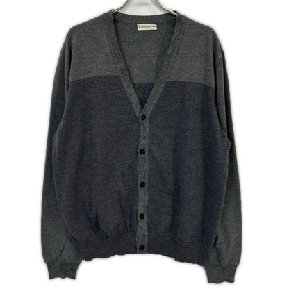 ETRO Gray Wool Bicolor Button Knit Cardigan Size 3XL