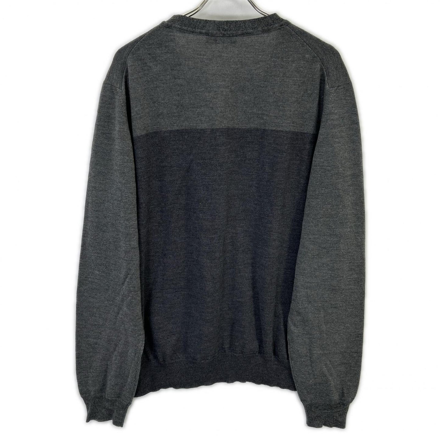 ETRO Gray Wool Bicolor Button Knit Cardigan Size 3XL