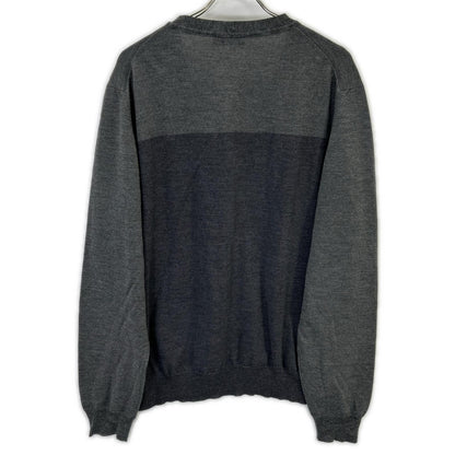 ETRO Gray Wool Bicolor Button Knit Cardigan Size 3XL