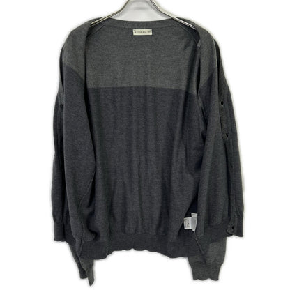 ETRO Gray Wool Bicolor Button Knit Cardigan Size 3XL