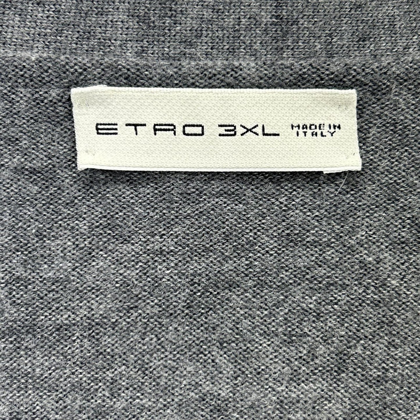 ETRO Gray Wool Bicolor Button Knit Cardigan Size 3XL