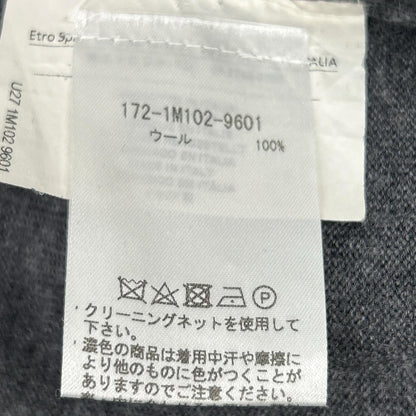 ETRO Gray Wool Bicolor Button Knit Cardigan Size 3XL