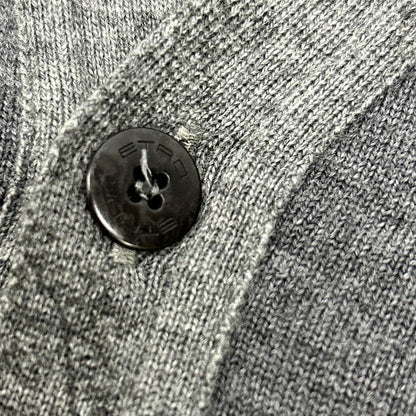 ETRO Gray Wool Bicolor Button Knit Cardigan Size 3XL