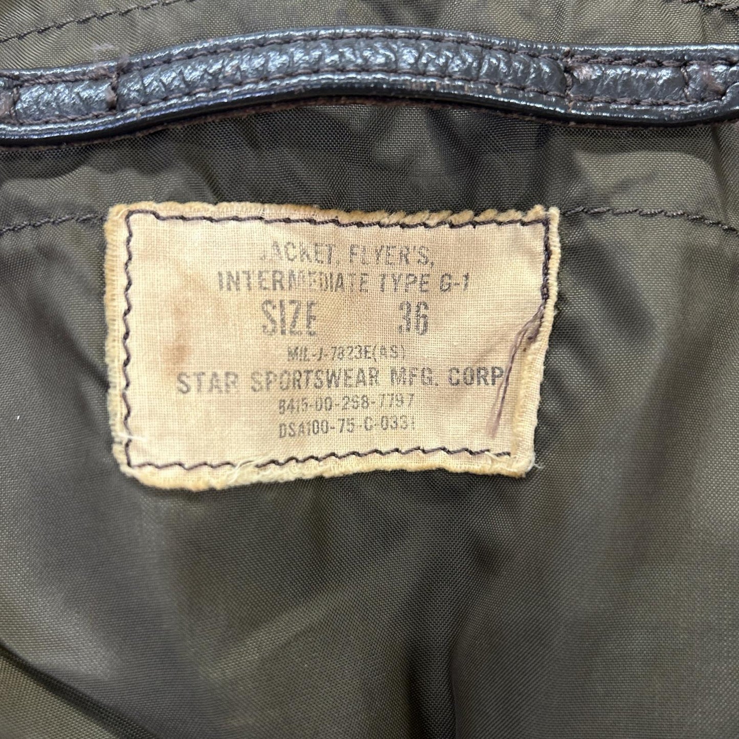 MILITARY 70s US Navy G-1 Flight Jacket Size 36