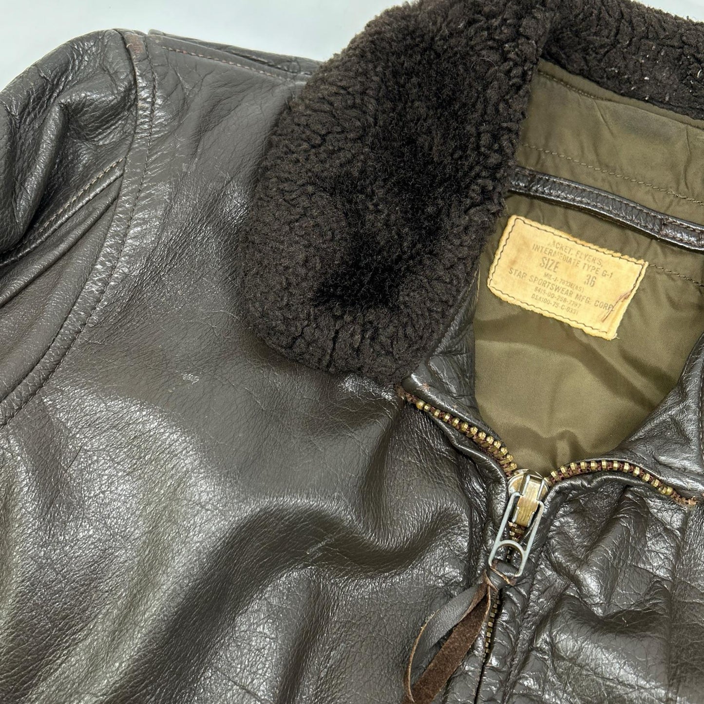 MILITARY 70s US Navy G-1 Flight Jacket Size 36