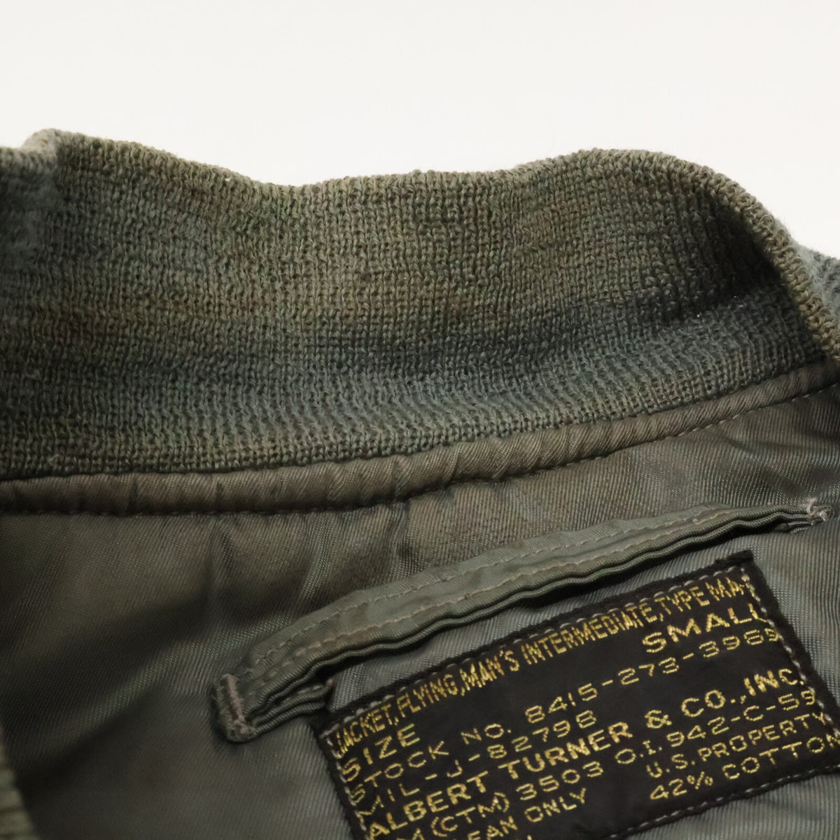 UNITED STATES AIRFORCE 50s MA-1 Nylon Bomber Sage Size S