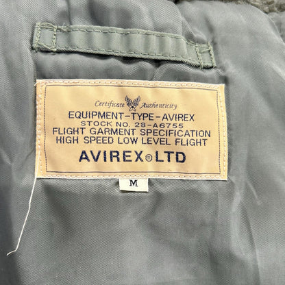 AVIREX N-3B Nylon Flight Jacket Sage Green Size M