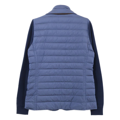 MOORER Nylon Knit Layered Collar Down Jacket Navy Size 44