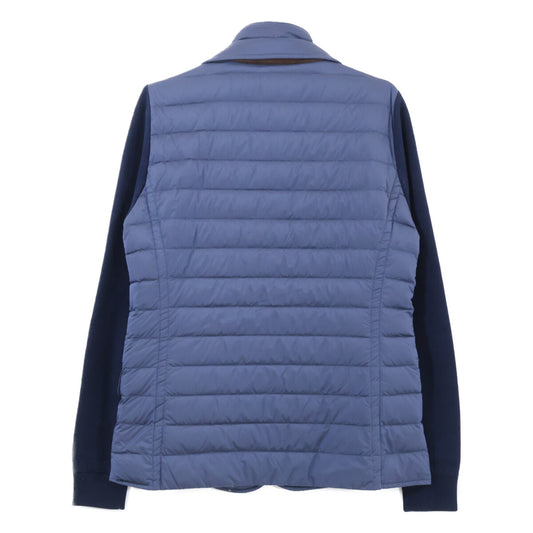 MOORER Nylon Knit Layered Collar Down Jacket Navy Size 44