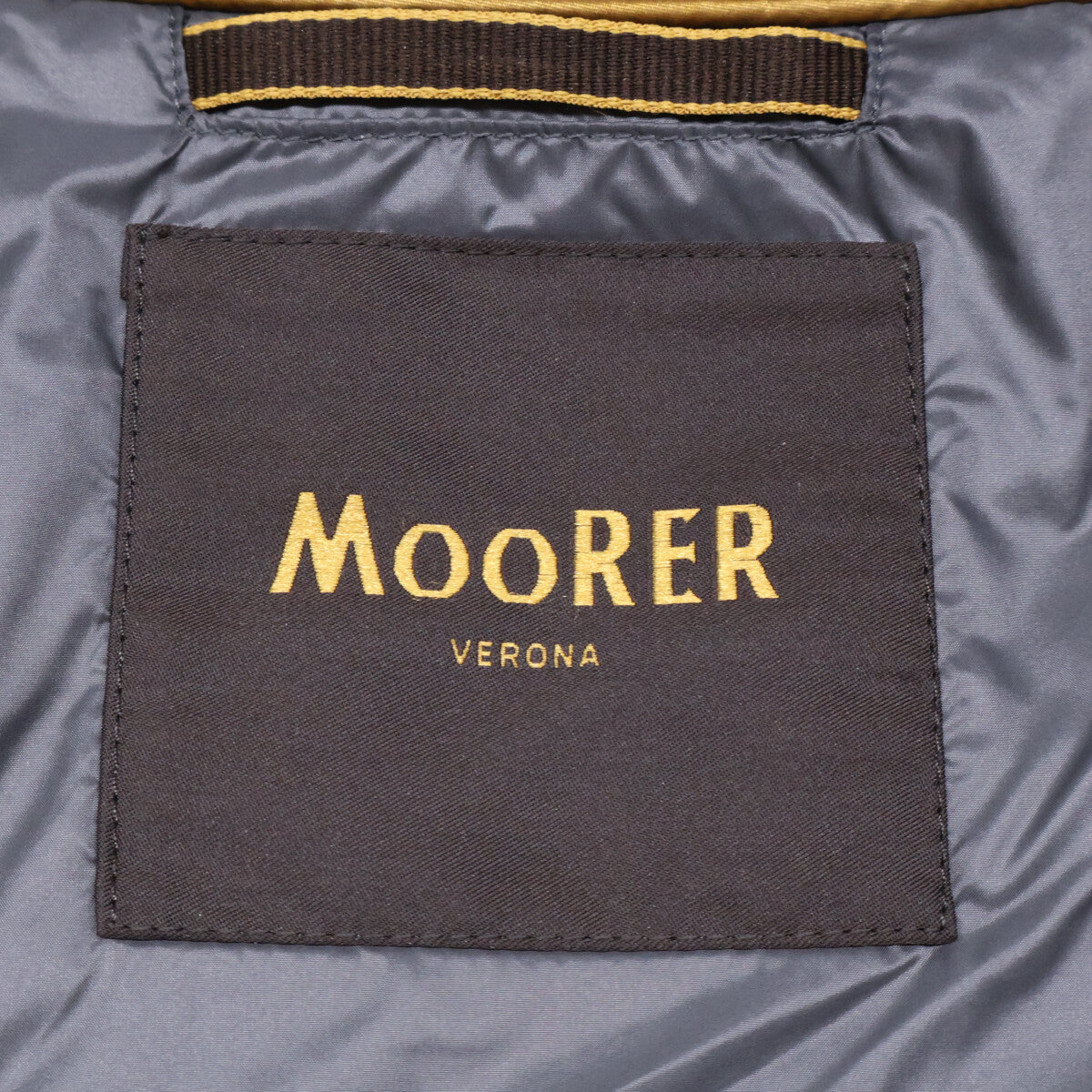 MOORER Nylon Knit Layered Collar Down Jacket Navy Size 44