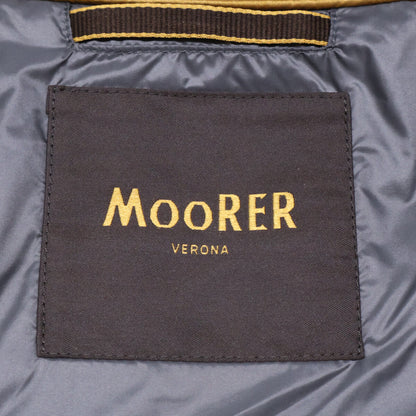 MOORER Nylon Knit Layered Collar Down Jacket Navy Size 44