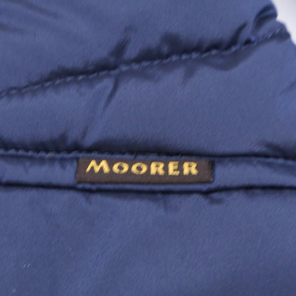 MOORER Nylon Knit Layered Collar Down Jacket Navy Size 44