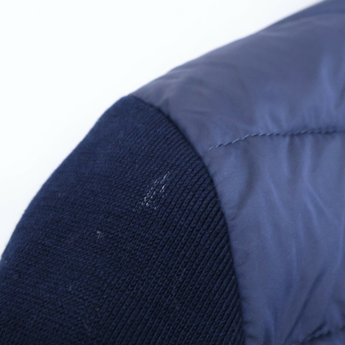 MOORER Nylon Knit Layered Collar Down Jacket Navy Size 44