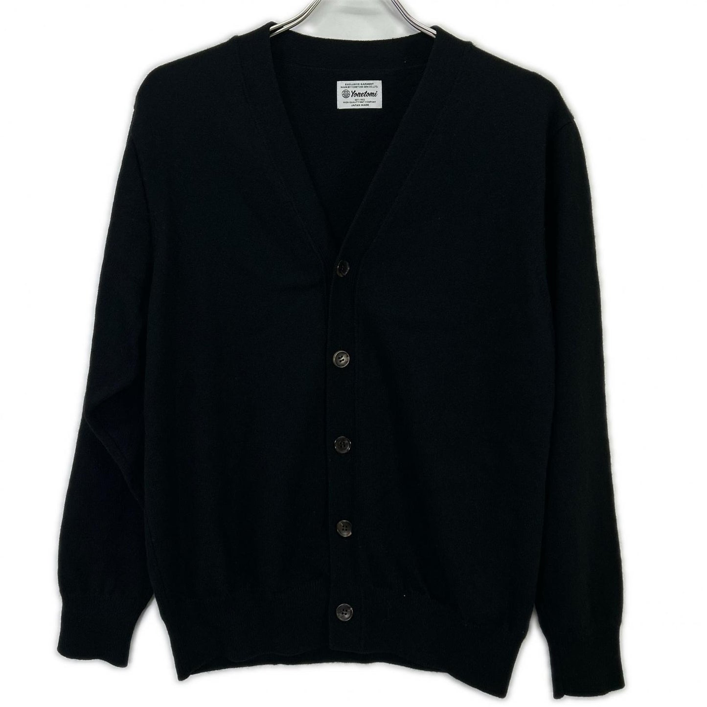Yonetomi Black Cashmere Basic Knit Cardigan Size 1