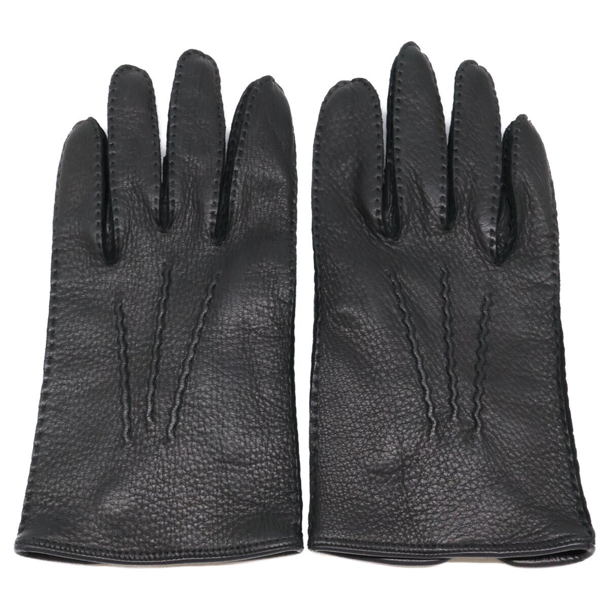 DENTS 15-1102 Black Deerskin Unlined Gloves Size 7