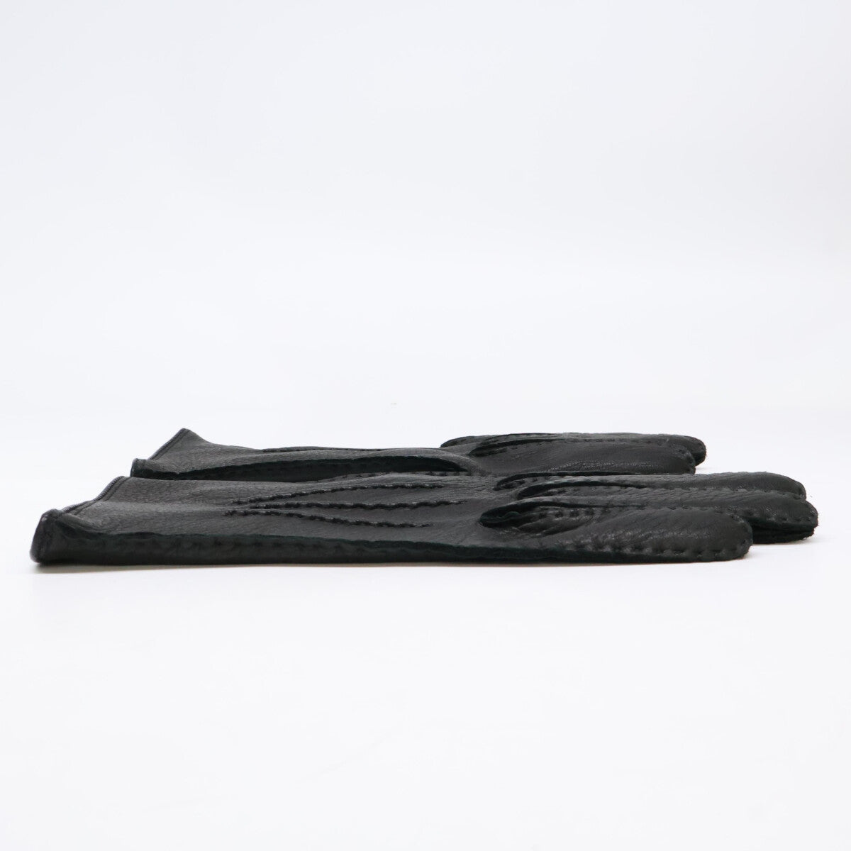 DENTS 15-1102 Black Deerskin Unlined Gloves Size 7
