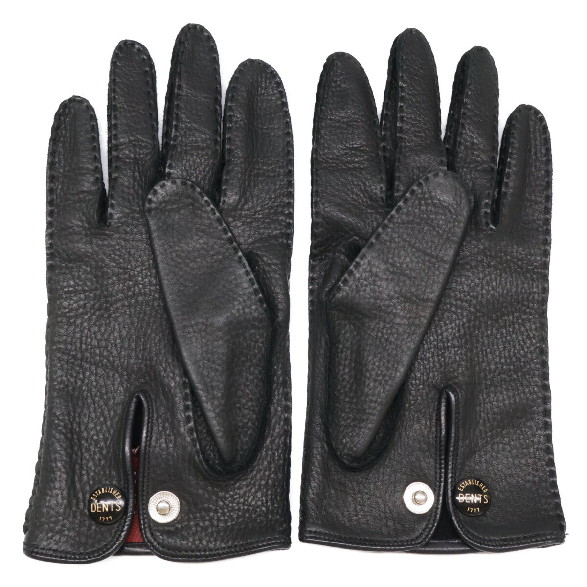 DENTS 15-1102 Black Deerskin Unlined Gloves Size 7