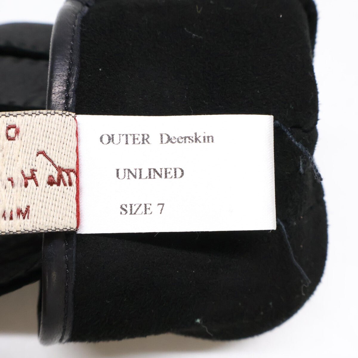 DENTS 15-1102 Black Deerskin Unlined Gloves Size 7