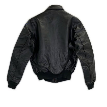 HOUSTON A-2 Black Leather Jacket Size 38
