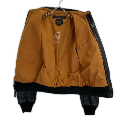 HOUSTON A-2 Black Leather Jacket Size 38
