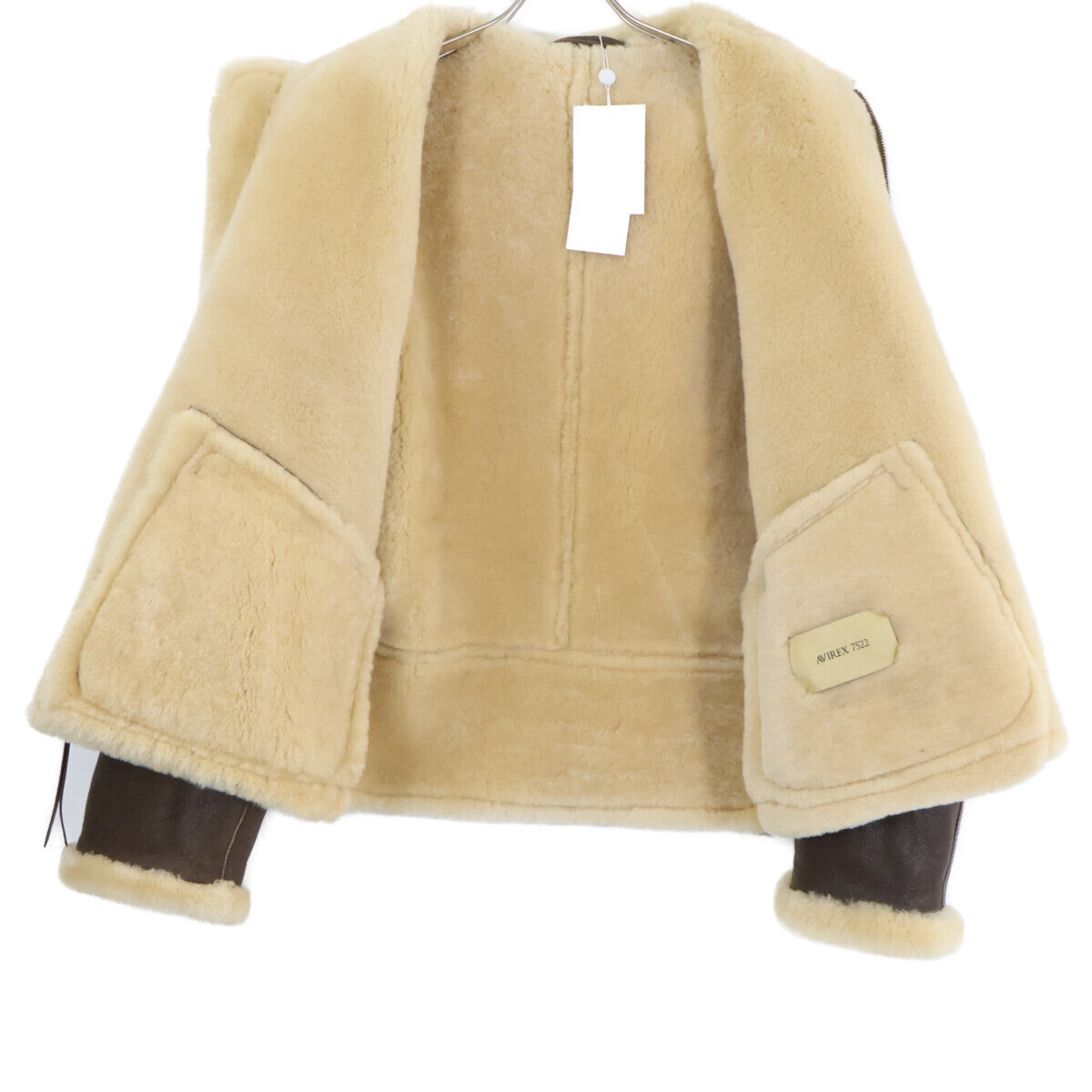 AVIREX B-6 Mouton Flight Jacket Brown Size L