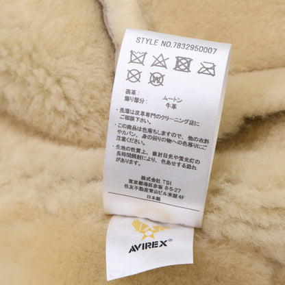 AVIREX B-6 Mouton Flight Jacket Brown Size L