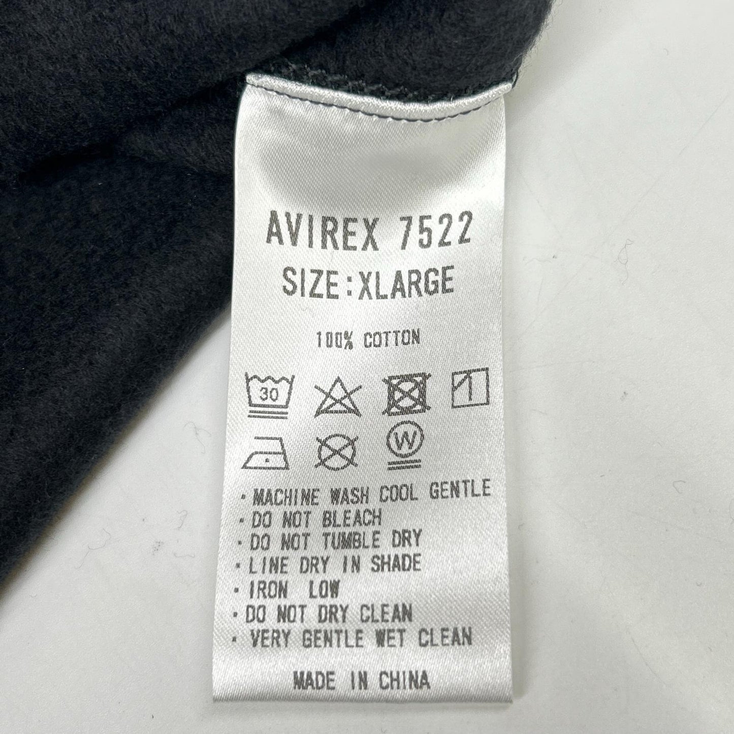 AVIREX 25AW Raglan Cotton Black Size XL