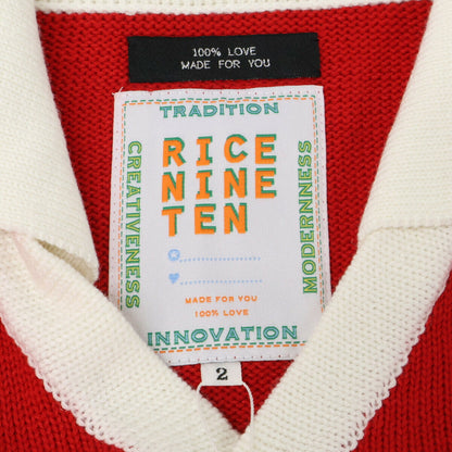 RICE NINE TEN Collared Check Knit Sweater Multi Size 2