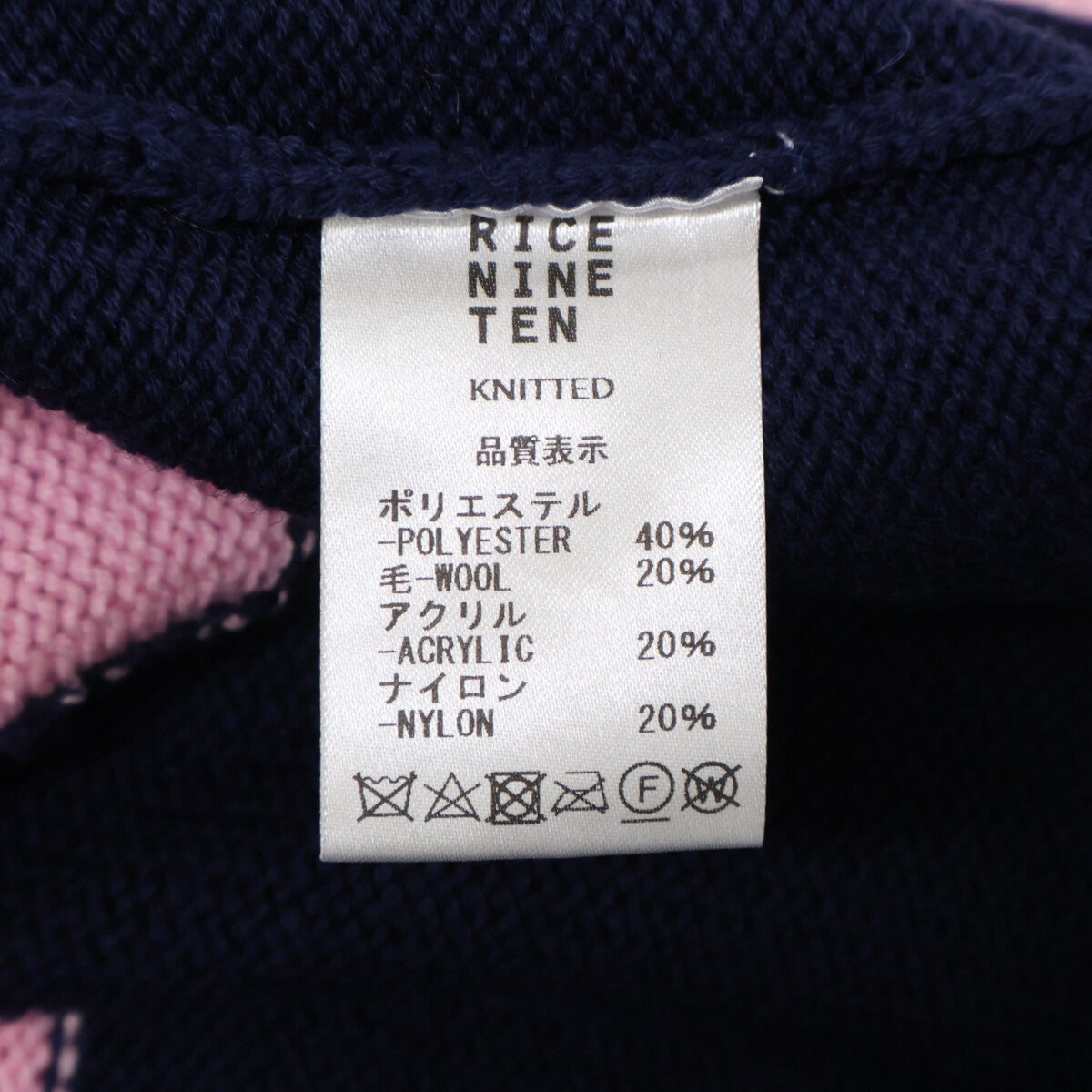 RICE NINE TEN Collared Check Knit Sweater Multi Size 2