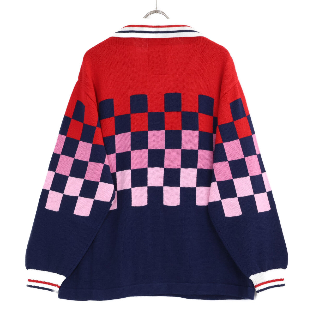 RICE NINE TEN Collared Check Knit Sweater Multi Blue Size 2