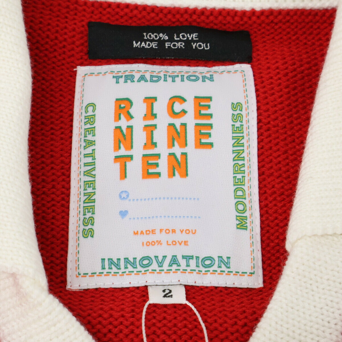 RICE NINE TEN Collared Check Knit Sweater Multi Blue Size 2