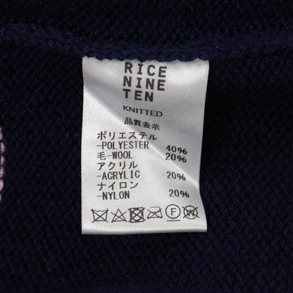 RICE NINE TEN Collared Check Knit Sweater Multi Blue Size 2