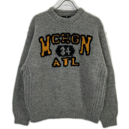 RICE NINE TEN Hand Knit Embroidered Gray Wool Size 2
