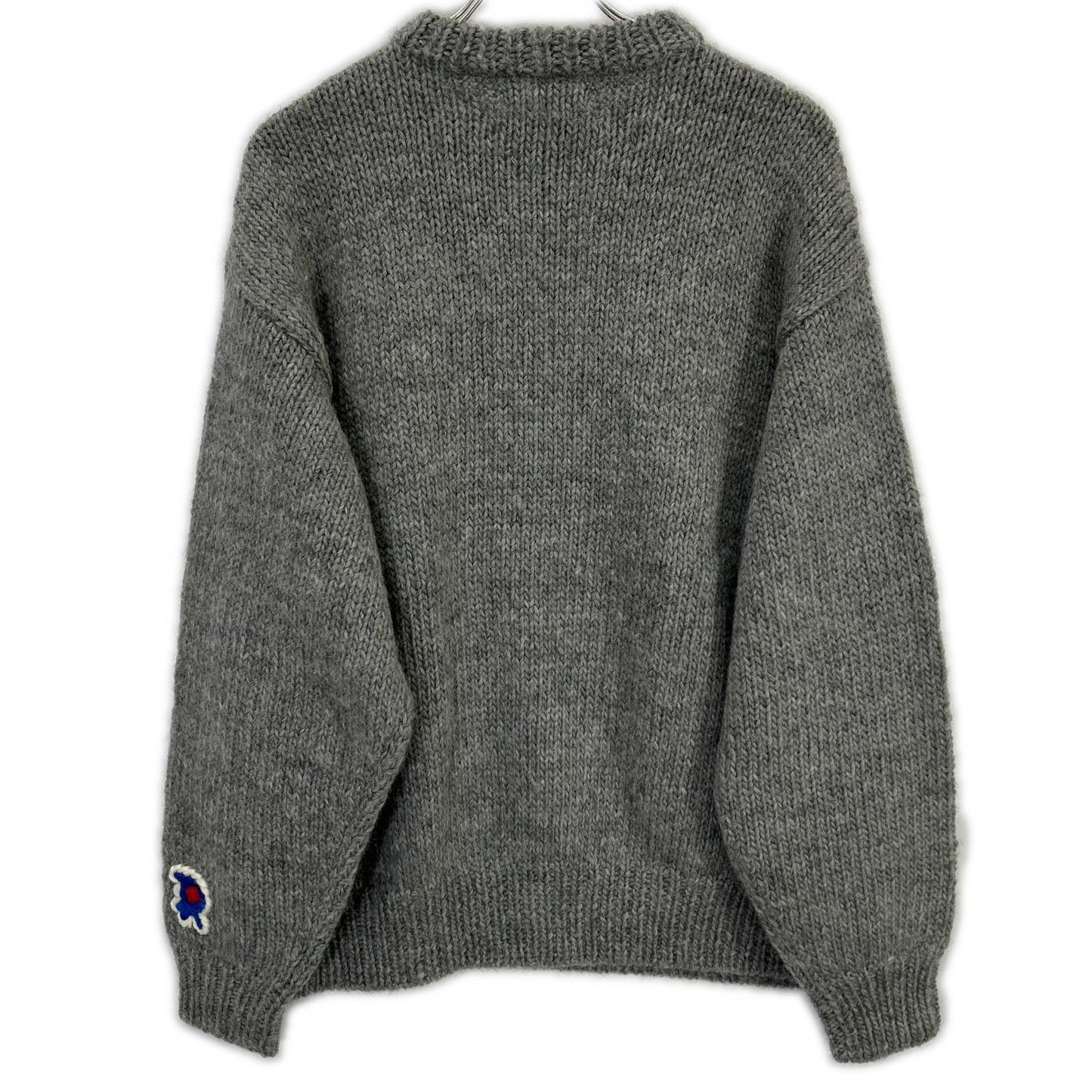 RICE NINE TEN Hand Knit Embroidered Gray Wool Size 2