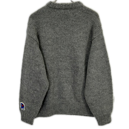 RICE NINE TEN Hand Knit Embroidered Gray Wool Size 2