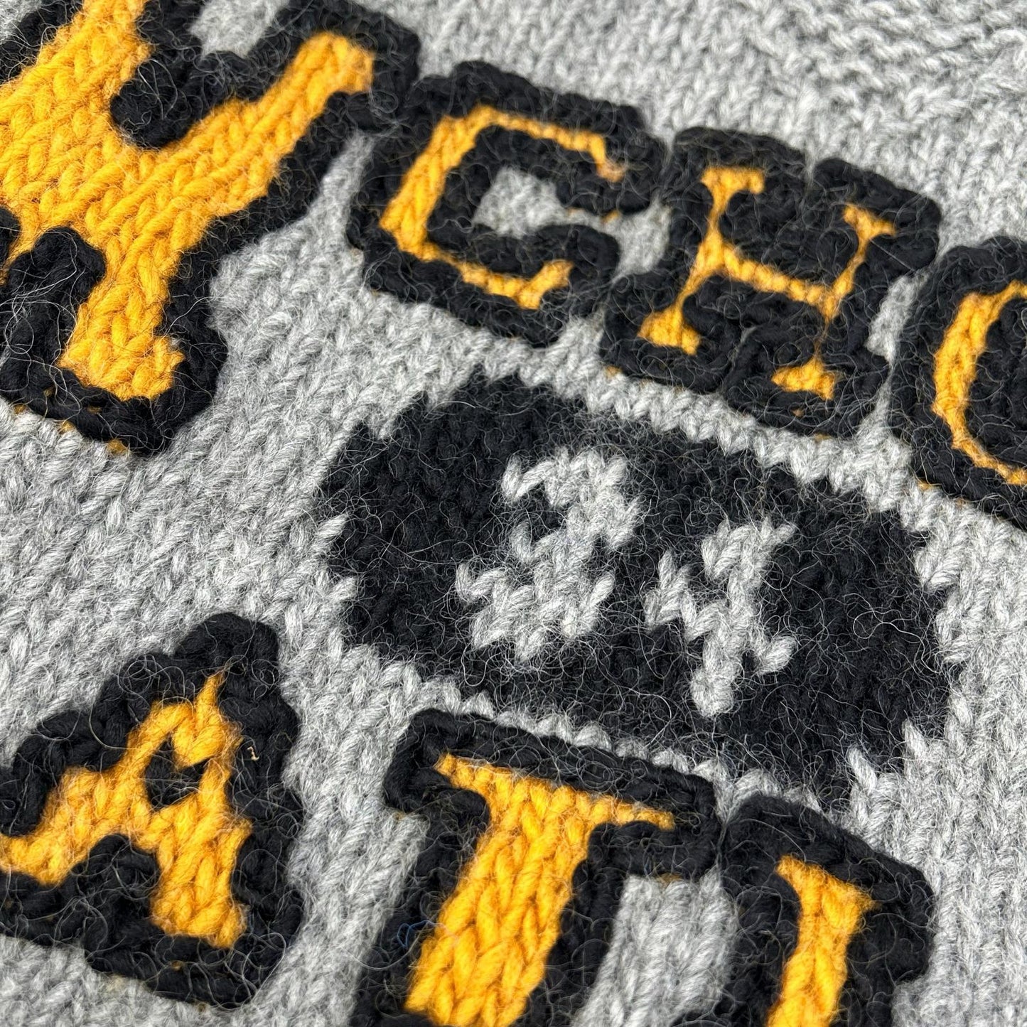 RICE NINE TEN Hand Knit Embroidered Gray Wool Size 2
