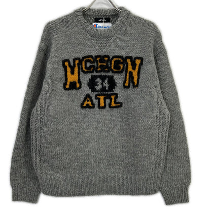 RICE NINE TEN Hand Knit Embroidered Gray Wool Size 2