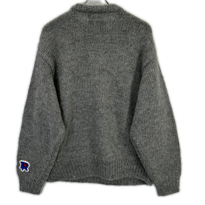 RICE NINE TEN Hand Knit Embroidered Gray Wool Size 2