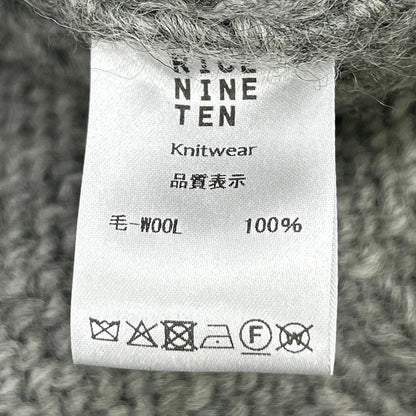 RICE NINE TEN Hand Knit Embroidered Gray Wool Size 2